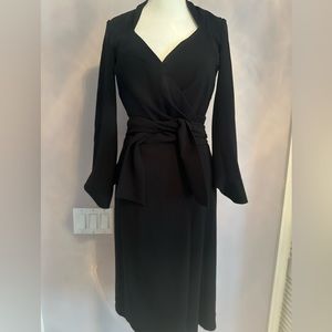 Max Mara classic black wrap dress